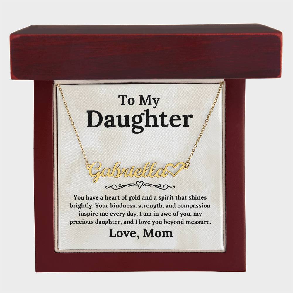 Heart of Gold To My Daughter - Custom Name Necklace