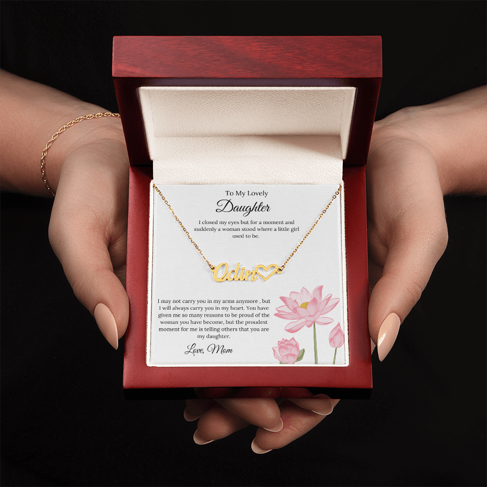 To My Lovely Daughter Endless Pride Heart Name Necklace Gift from Mom