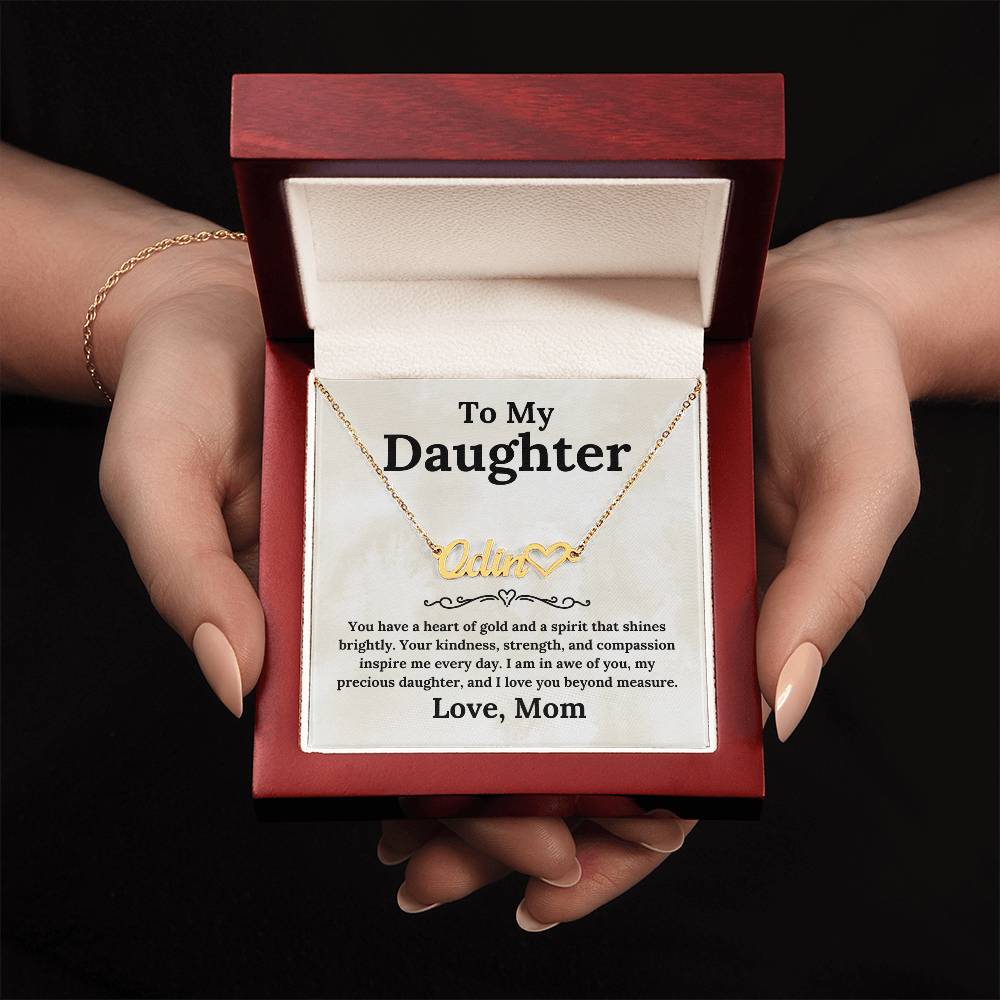 Heart of Gold To My Daughter - Custom Name Necklace
