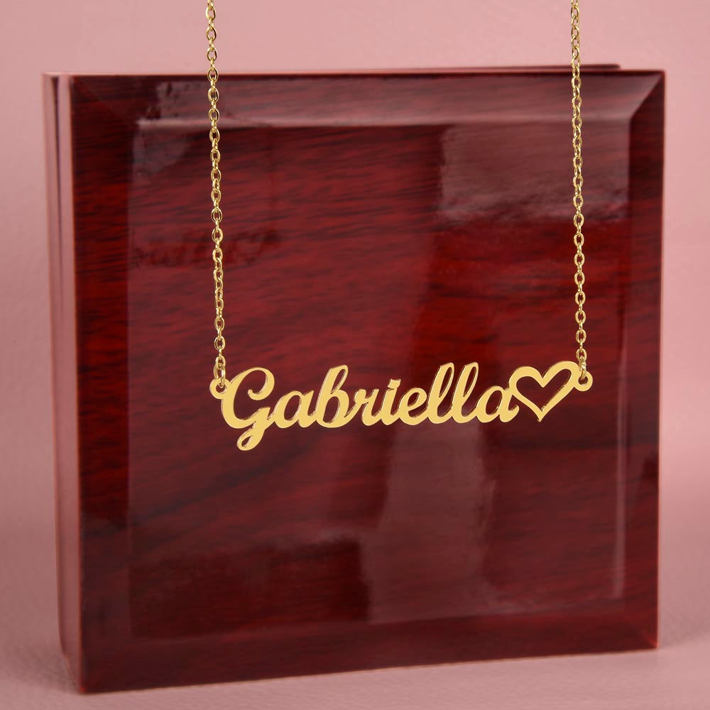 Custom Name Necklace + Heart Only (No MC)