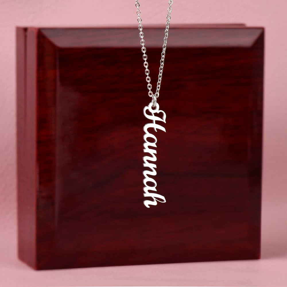 To My Daughter Personalized Vertical Name Necklace