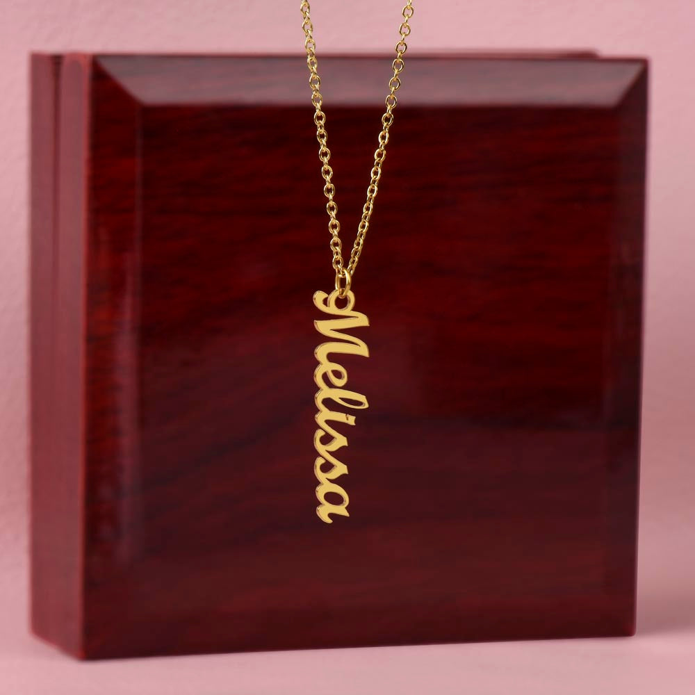 To My Daughter Personalized Vertical Name Necklace