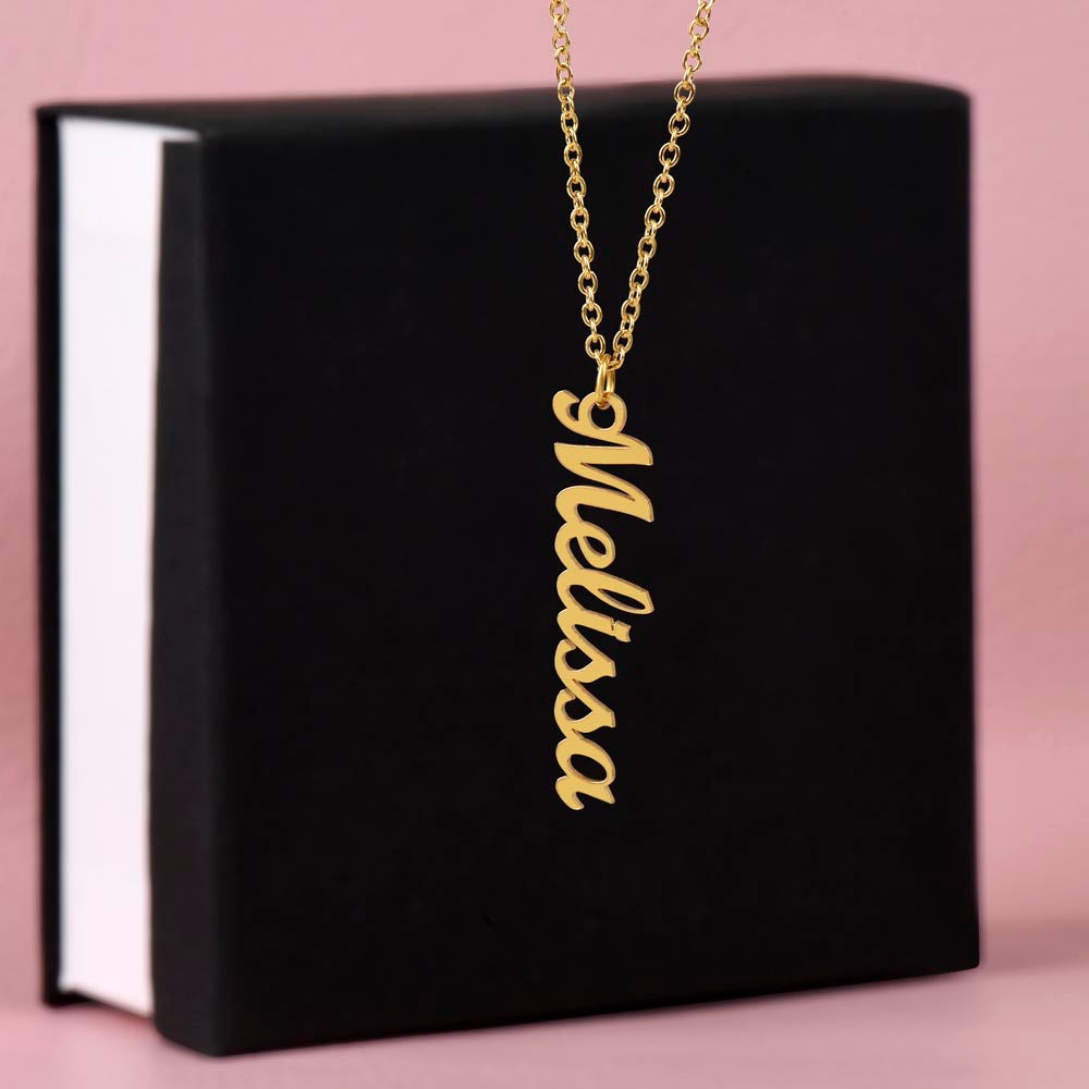 Custom Vertical Name Necklace Only (No MC)