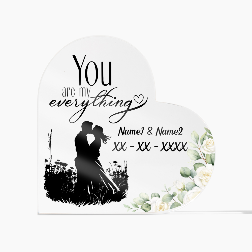 You Are My Everything – Personalized Heart Acrylic Keepsake for Couples