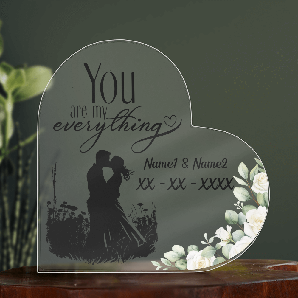 You Are My Everything – Personalized Heart Acrylic Keepsake for Couples
