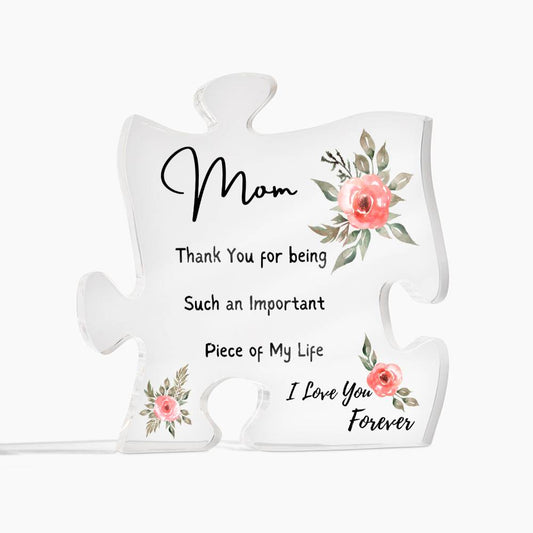 Gifts for Mom from Daughter Son, Christmas Gift for Mom,  Birthday Gifts for Mom, Mother's Day Gifts for Mom, Printed Acrylic Puzzle Plaque, Acrylic Gifts for Mom