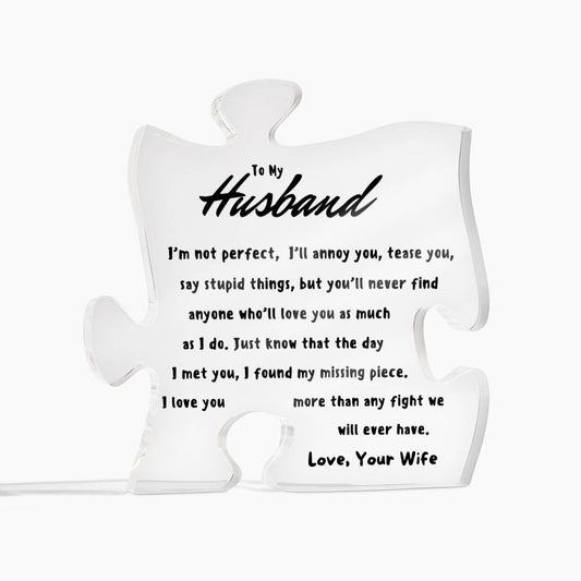 To My Husband - My Missing Piece - Puzzle Piece Acrylic