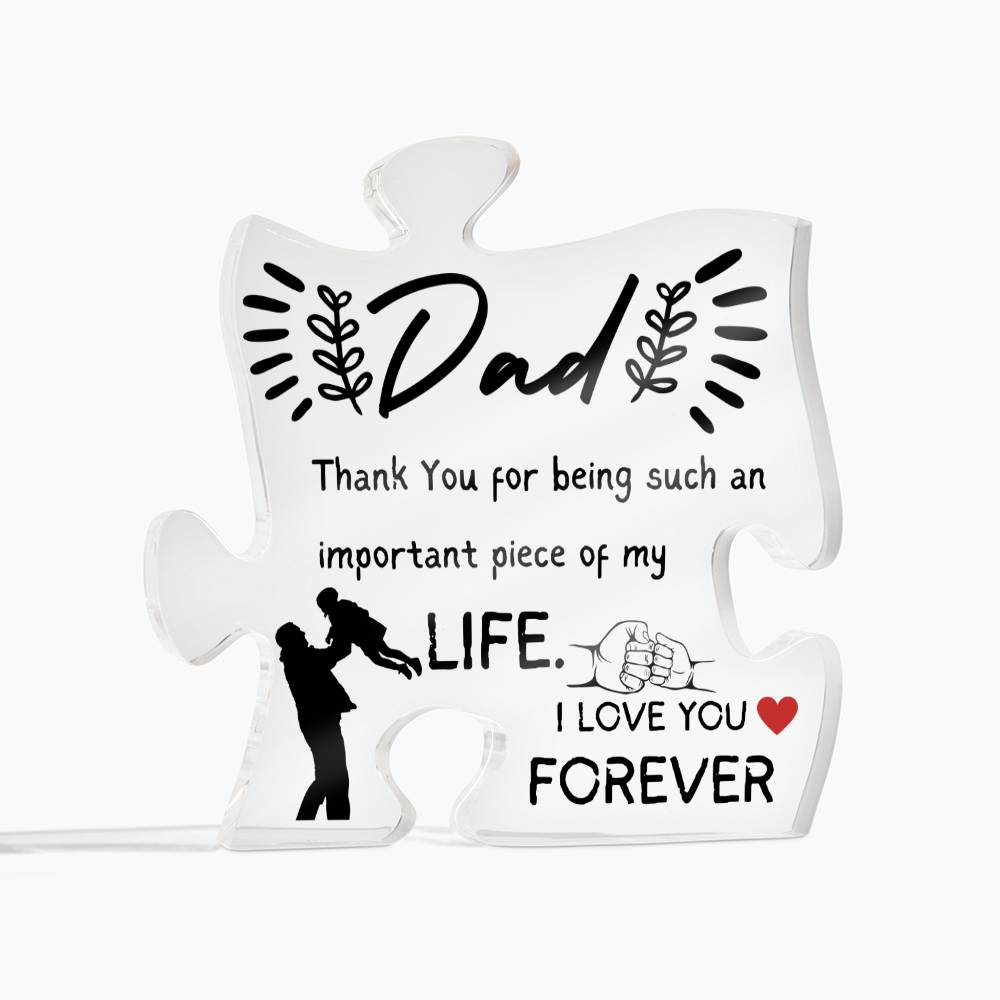 Dad Thank You Puzzle Piece Acrylic, Gift for Dad, Father's Day Gift for Dad from Son Daughter, Present for Dad