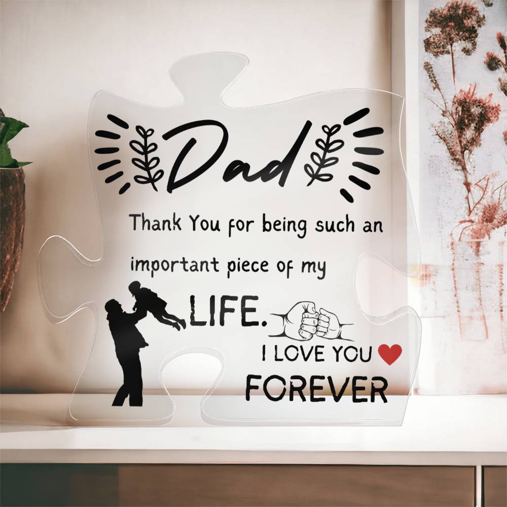 Dad Thank You Puzzle Piece Acrylic, Gift for Dad, Father's Day Gift for Dad from Son Daughter, Present for Dad