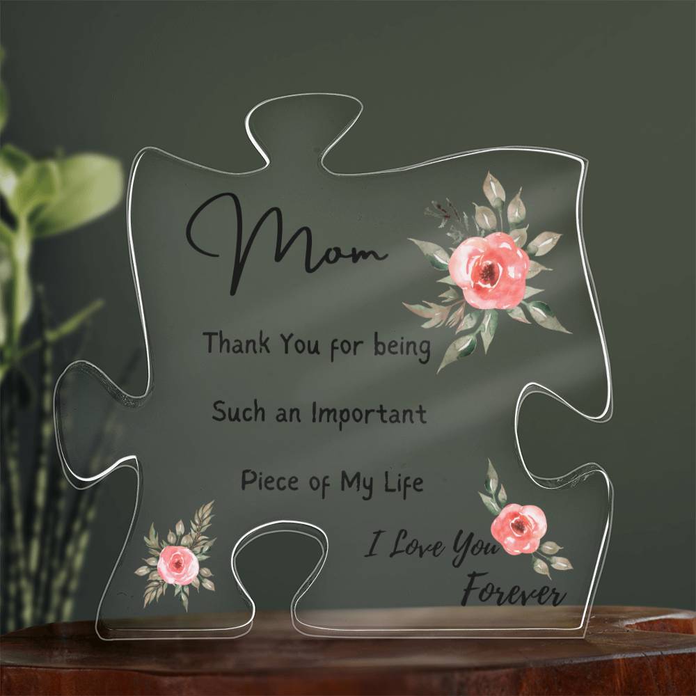 Gifts for Mom from Daughter Son, Christmas Gift for Mom,  Birthday Gifts for Mom, Mother's Day Gifts for Mom, Printed Acrylic Puzzle Plaque, Acrylic Gifts for Mom