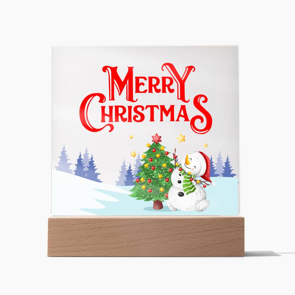 Snowy Greetings - Acrylic Square Plaque