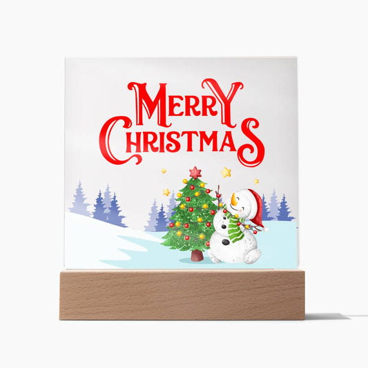 Snowy Greetings - Acrylic Square Plaque