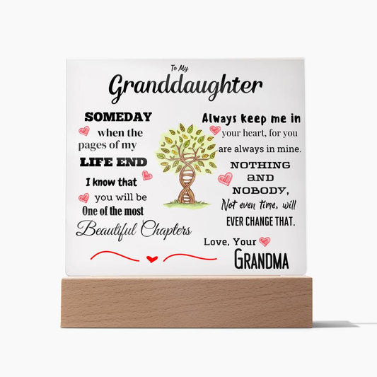 To My Granddaughter - Square Acrylic Plaque