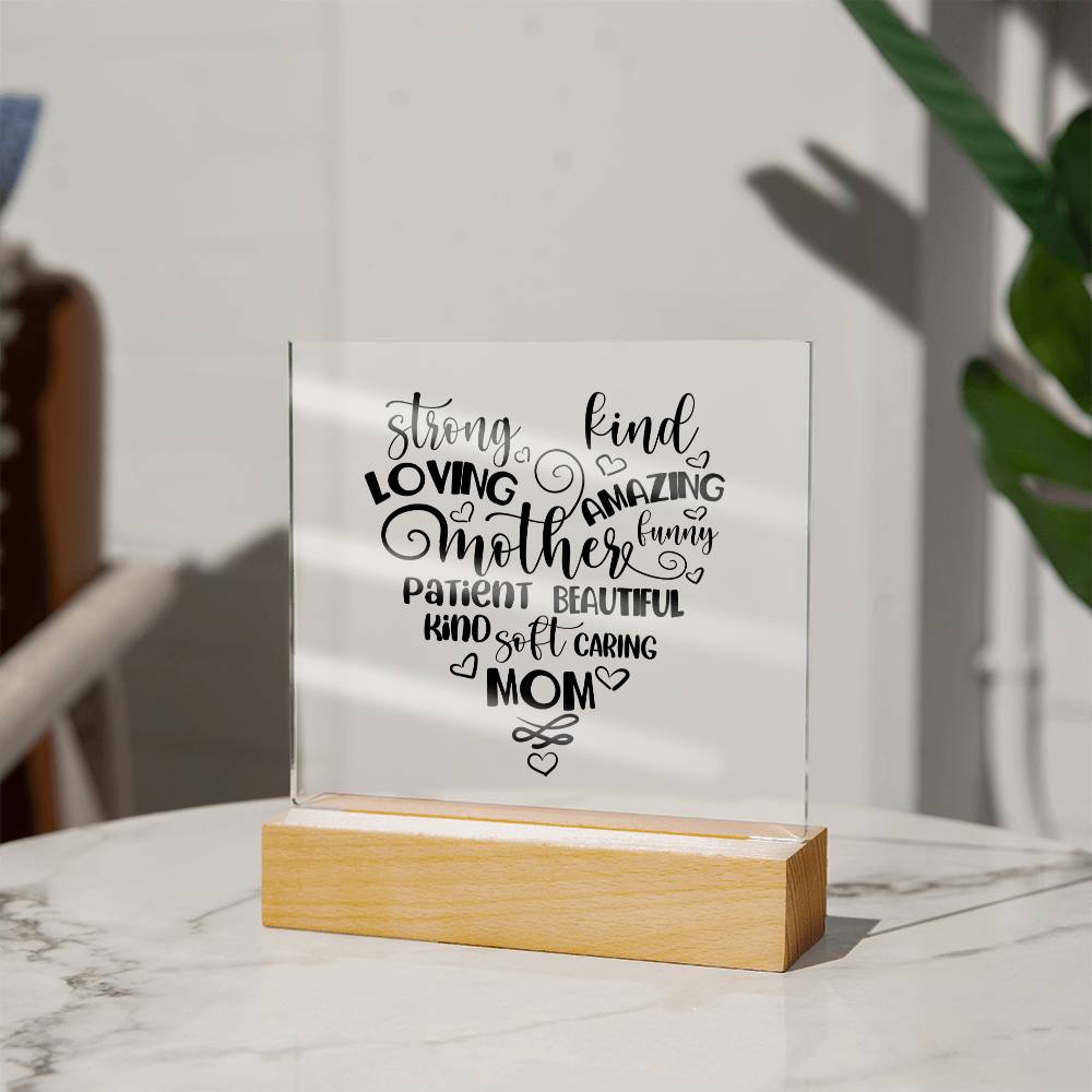 A Mother's Heart Acrylic Square Plaque