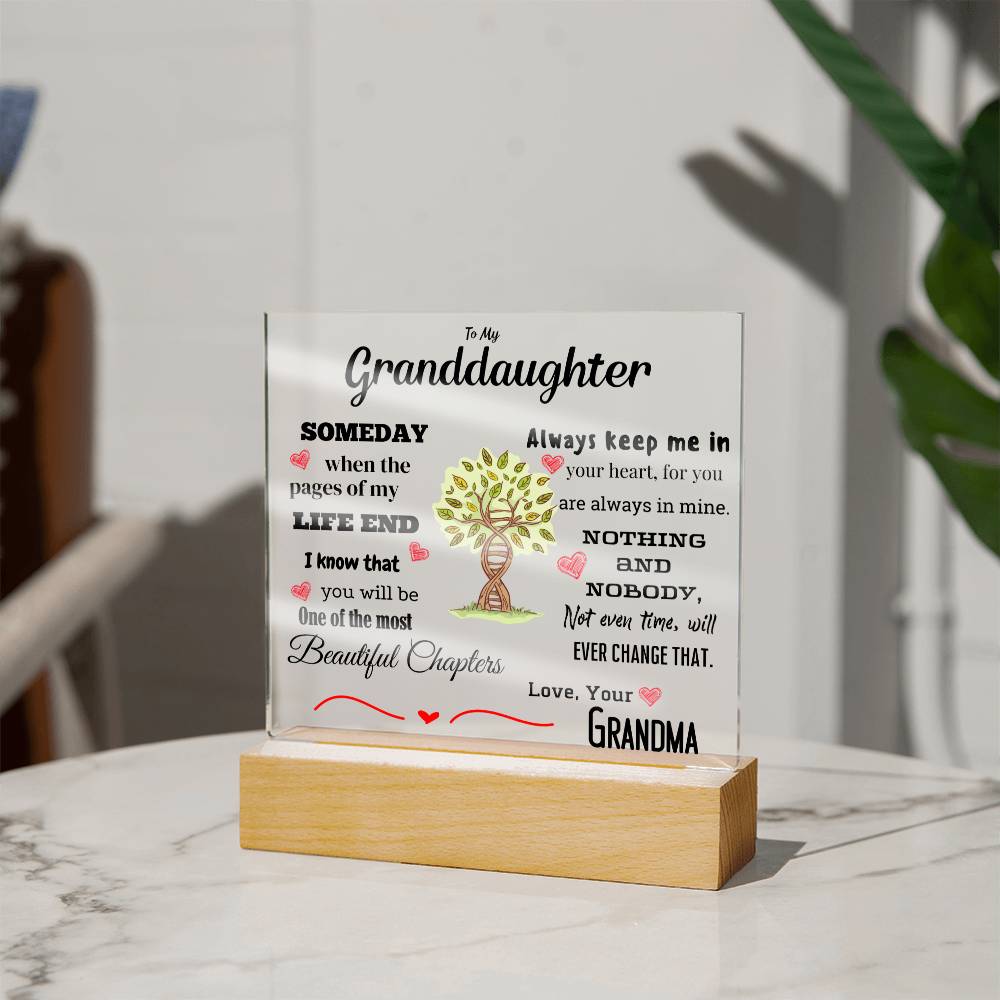 To My Granddaughter - Square Acrylic Plaque