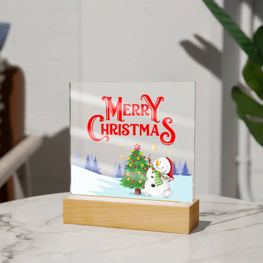Snowy Greetings - Acrylic Square Plaque
