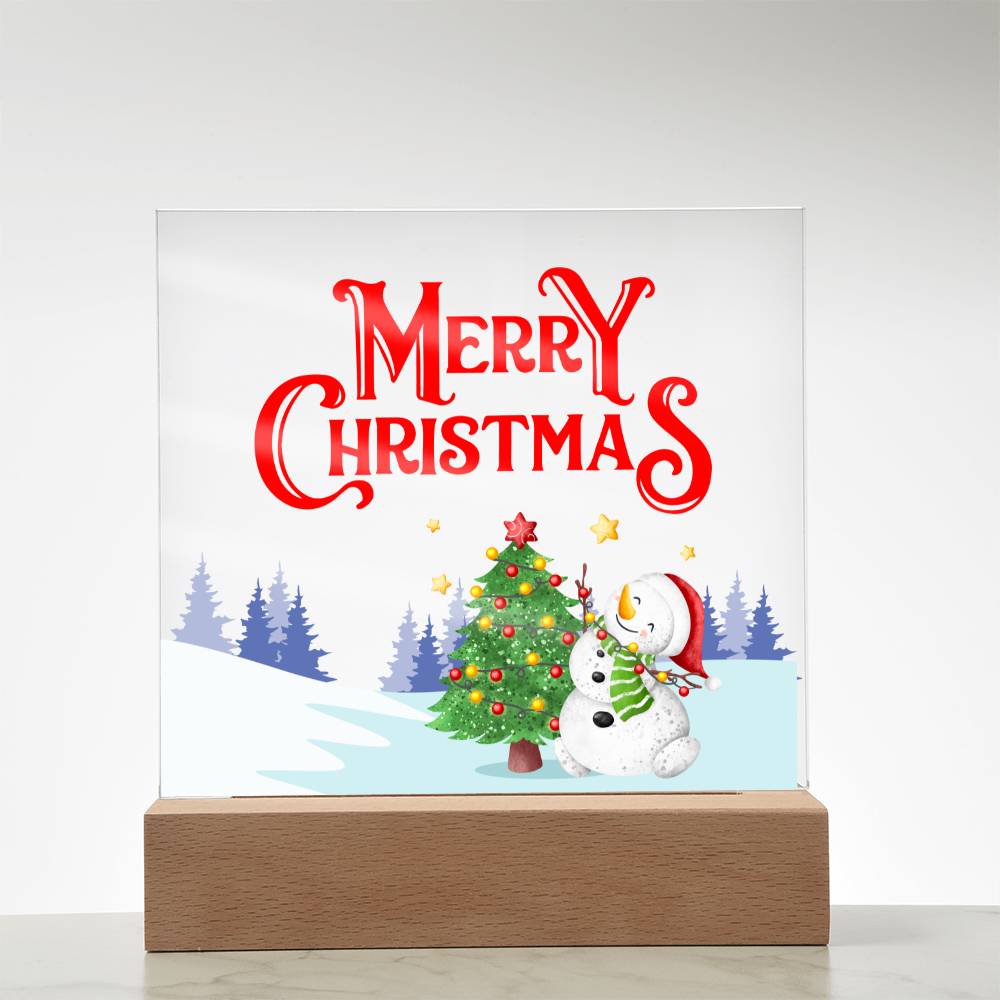 Snowy Greetings - Acrylic Square Plaque