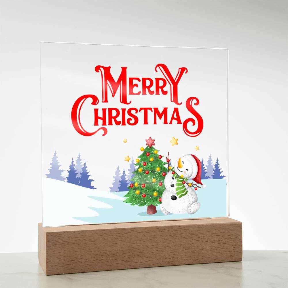 Snowy Greetings - Acrylic Square Plaque