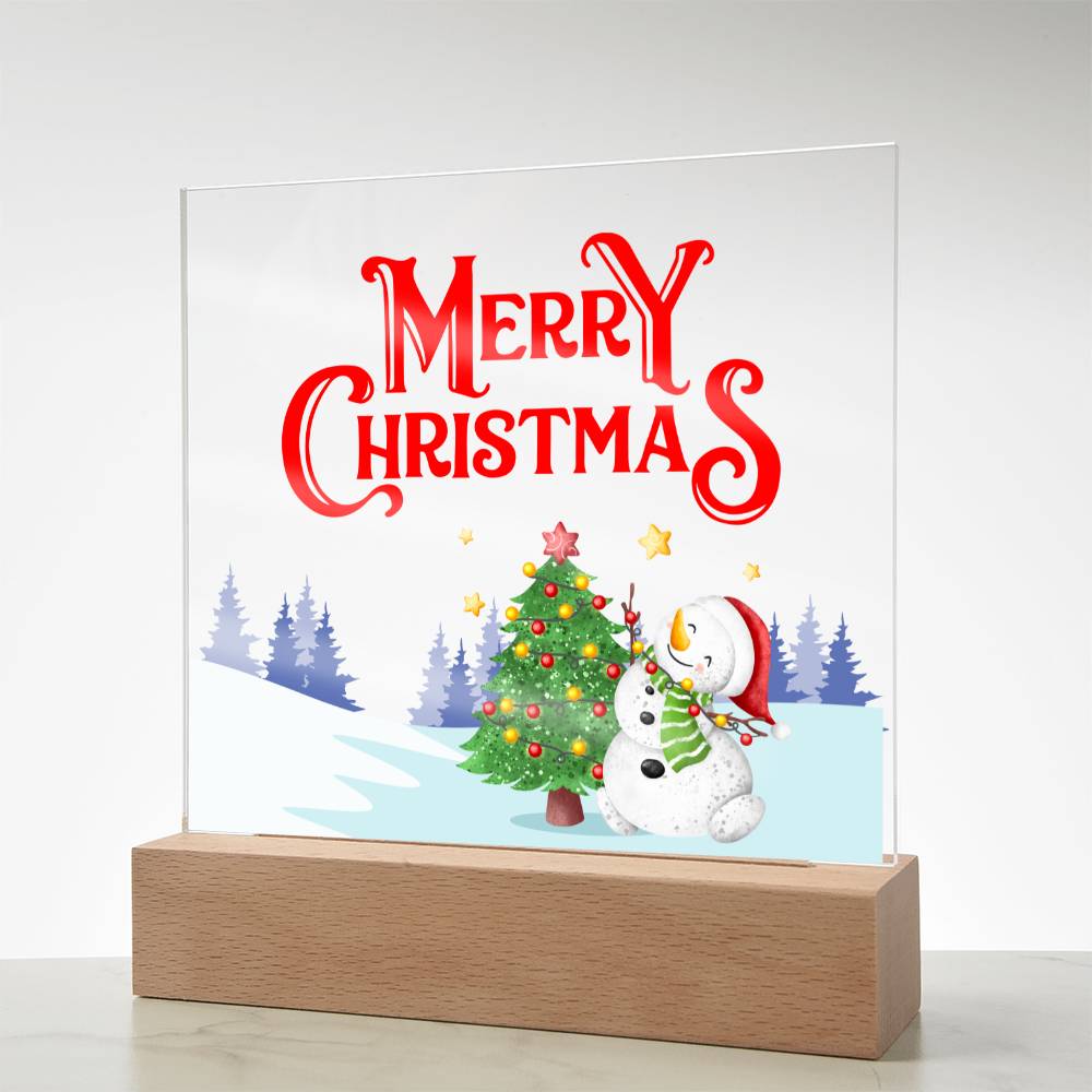 Snowy Greetings - Acrylic Square Plaque