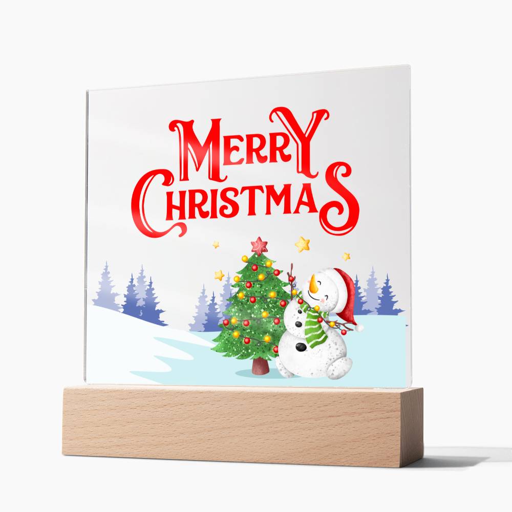 Snowy Greetings - Acrylic Square Plaque