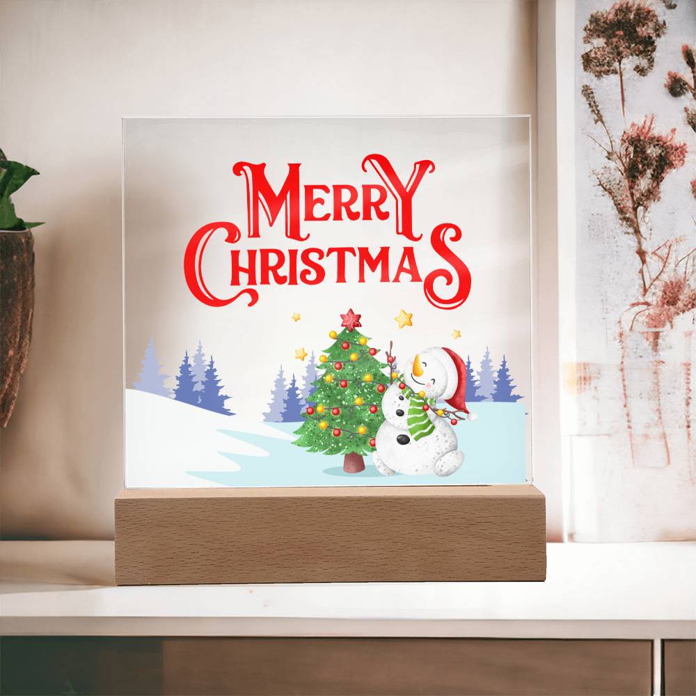 Snowy Greetings - Acrylic Square Plaque