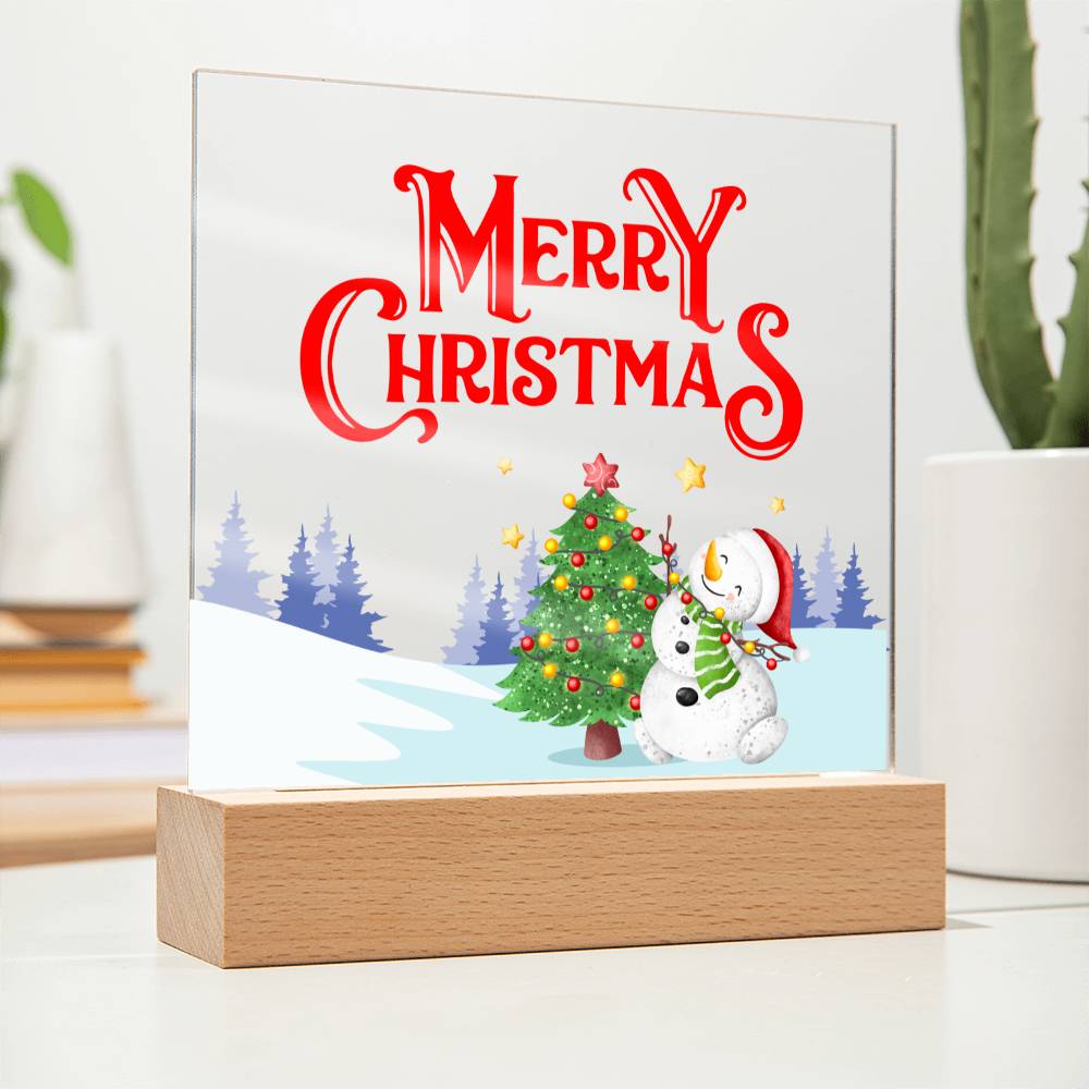 Snowy Greetings - Acrylic Square Plaque