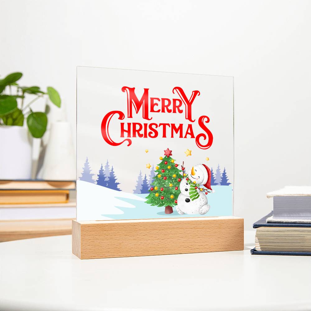 Snowy Greetings - Acrylic Square Plaque