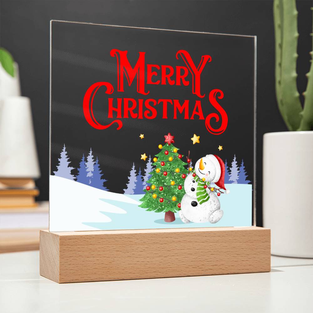 Snowy Greetings - Acrylic Square Plaque