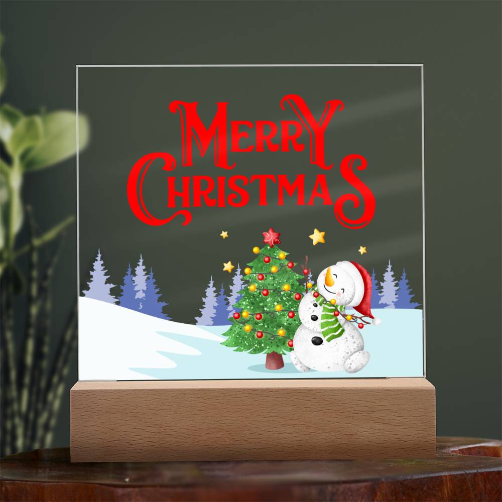 Snowy Greetings - Acrylic Square Plaque