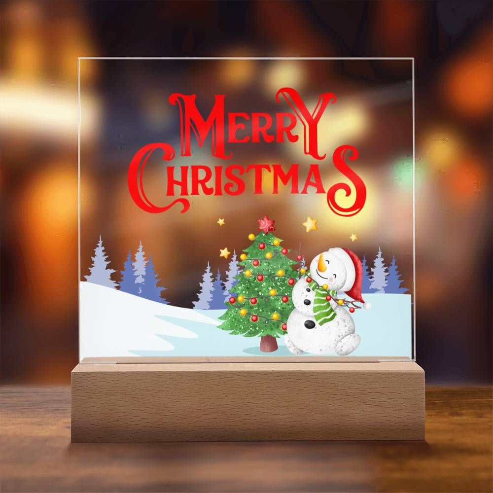 Snowy Greetings - Acrylic Square Plaque