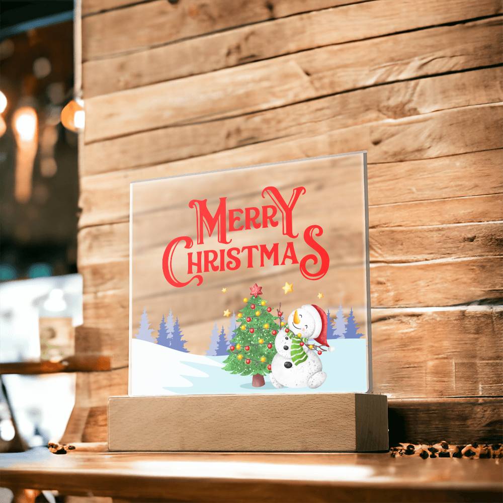Snowy Greetings - Acrylic Square Plaque