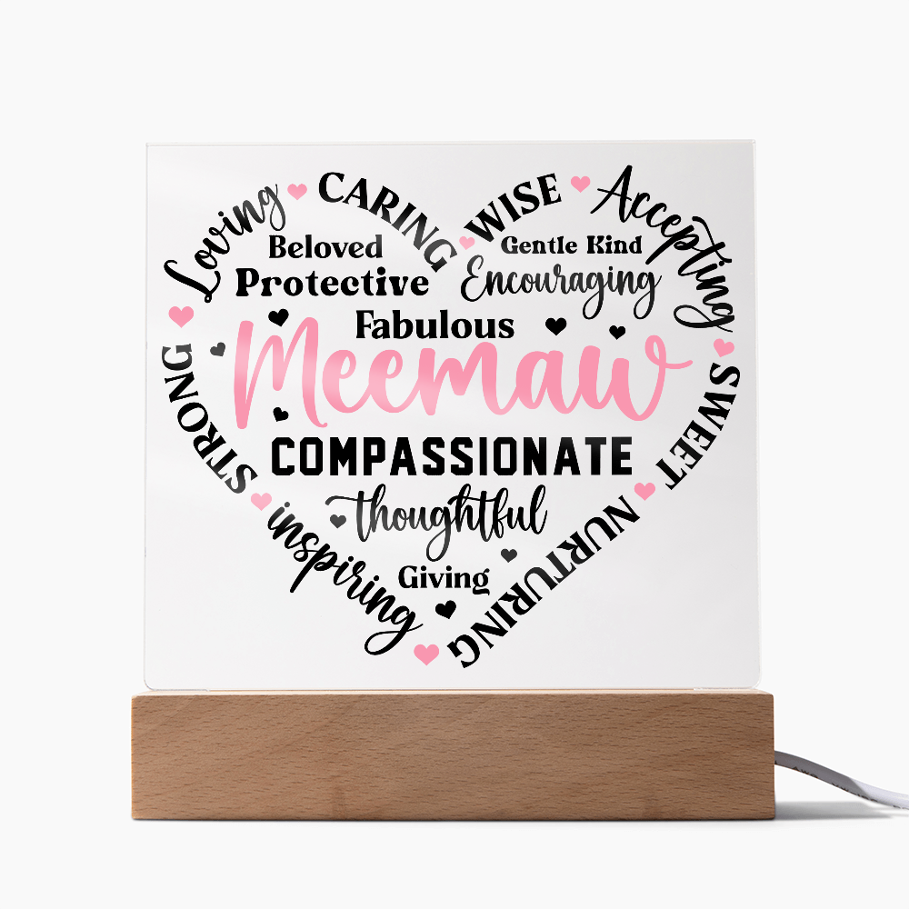 Meemaw - Forever Loved Square Acrylic Piece