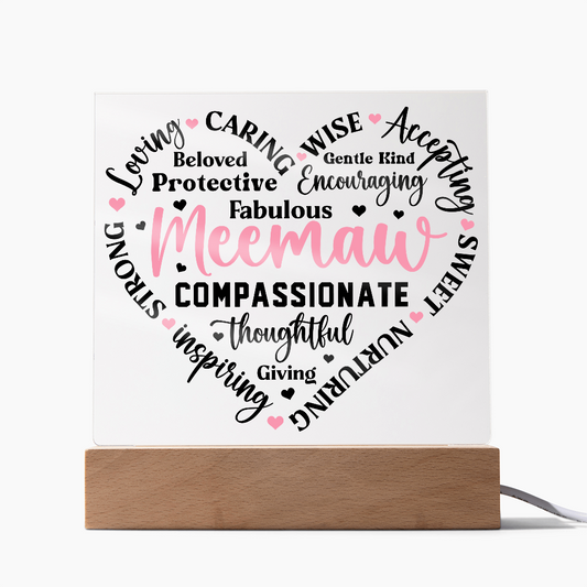 Meemaw - Forever Loved Square Acrylic Piece