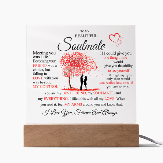 To My Beautiful Soulmate Square Acrylic Plaque Design3
