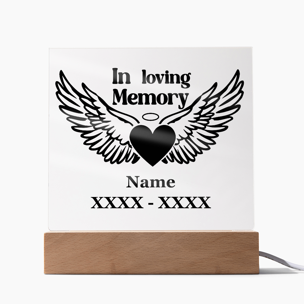 Guardian Angel Heart Memorial Plaque