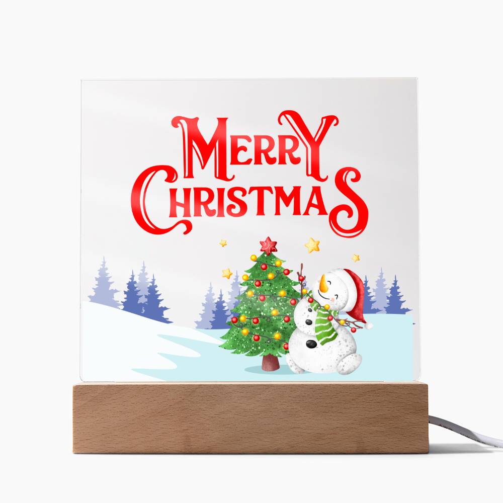 Snowy Greetings - Acrylic Square Plaque