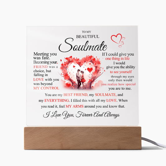 To My Beautiful Soulmate Square Acrylic Plaque