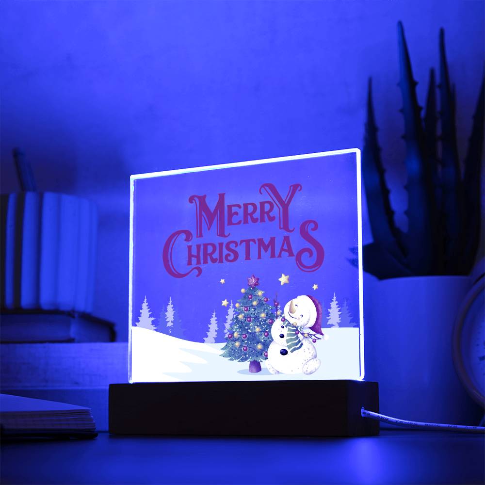 Snowy Greetings - Acrylic Square Plaque