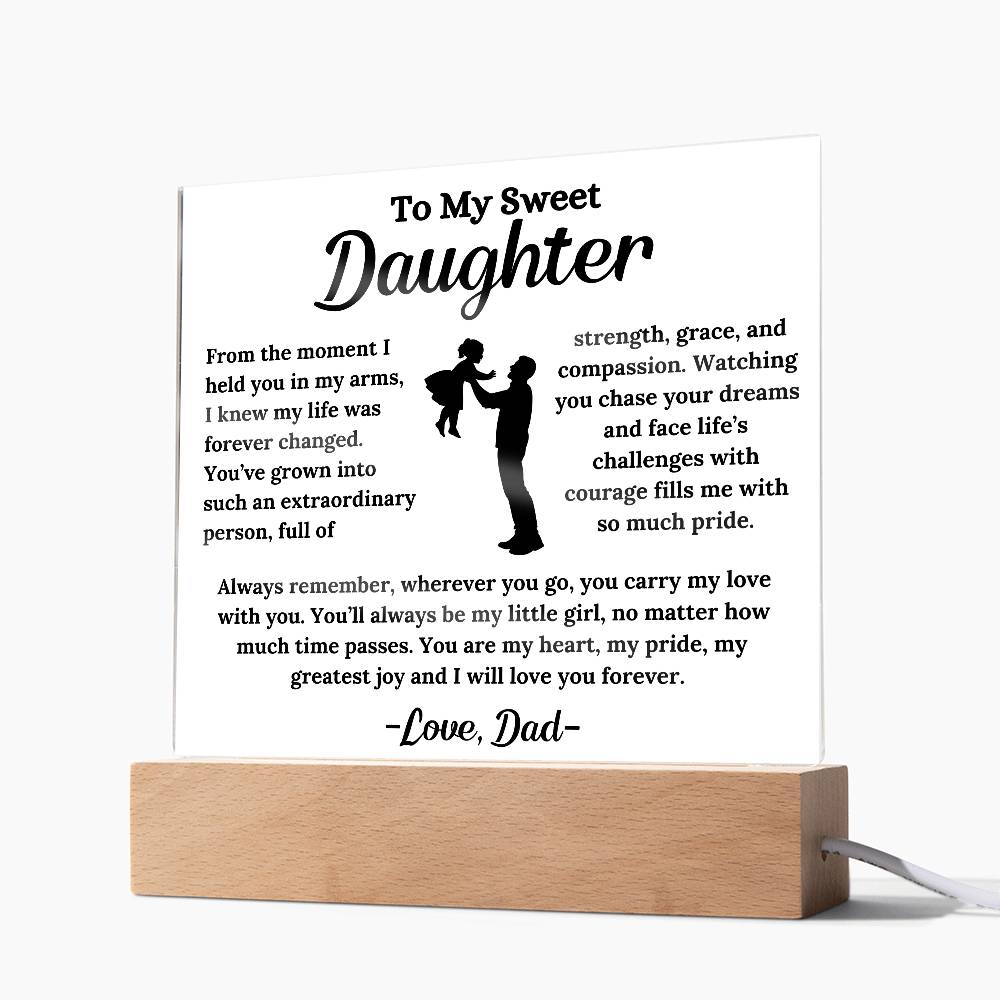 To My Daughter - My Greatest Joy - Square Acrylic Plaque