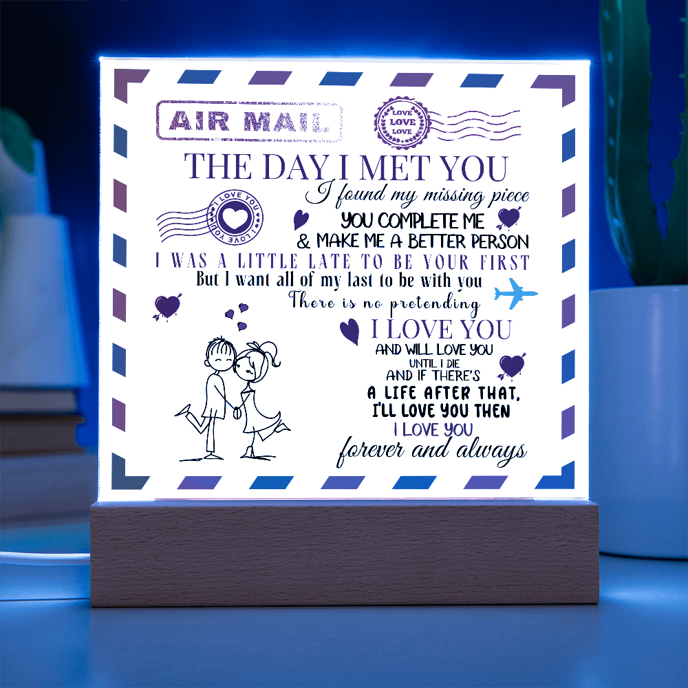 Square Acrylic Plaque - Forever and Always -  Valentines Day Gift