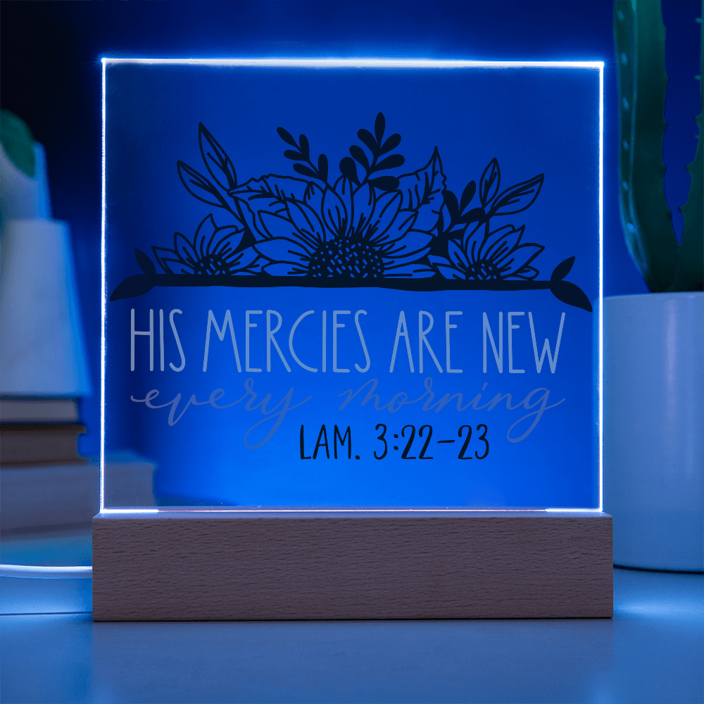 His Mercies Are New Every Morning Square Acrylic Plaque