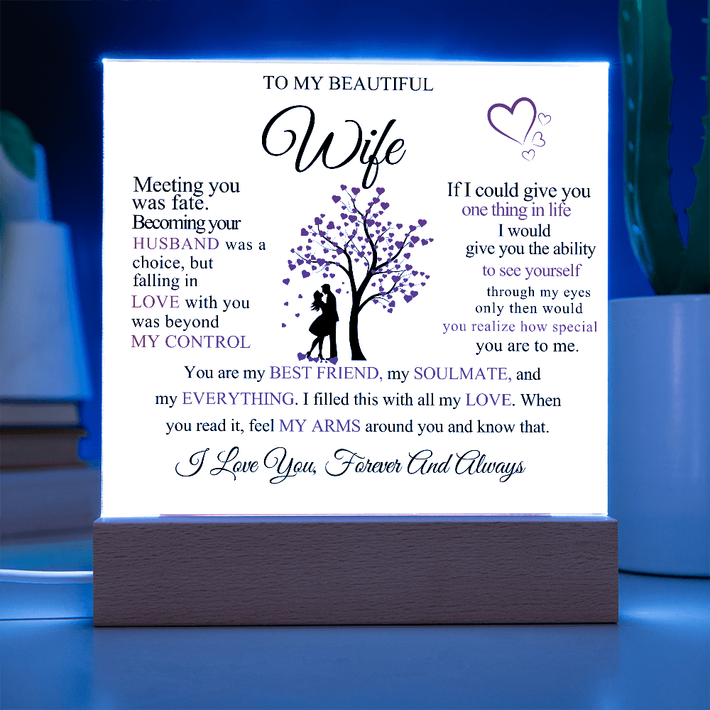 To My Beautiful Wife Square Acrylic Plaque