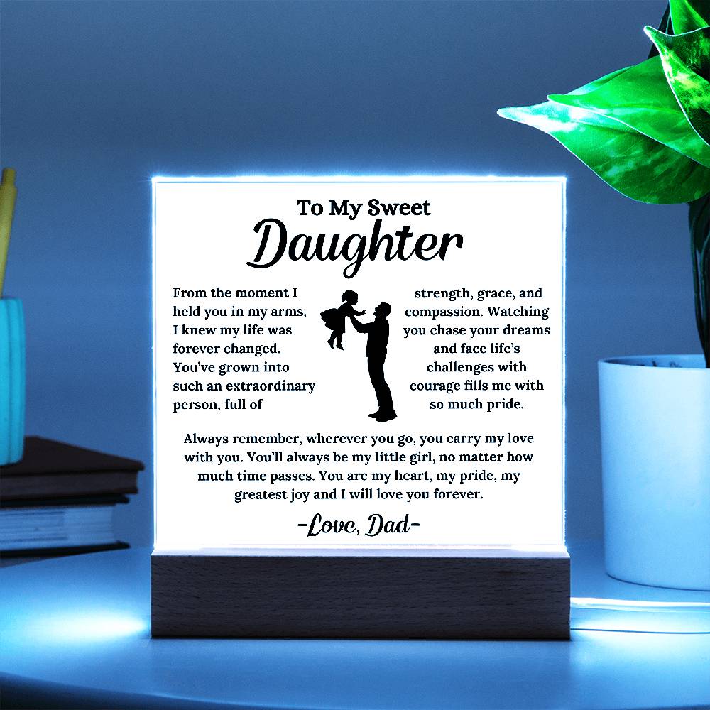 To My Daughter - My Greatest Joy - Square Acrylic Plaque