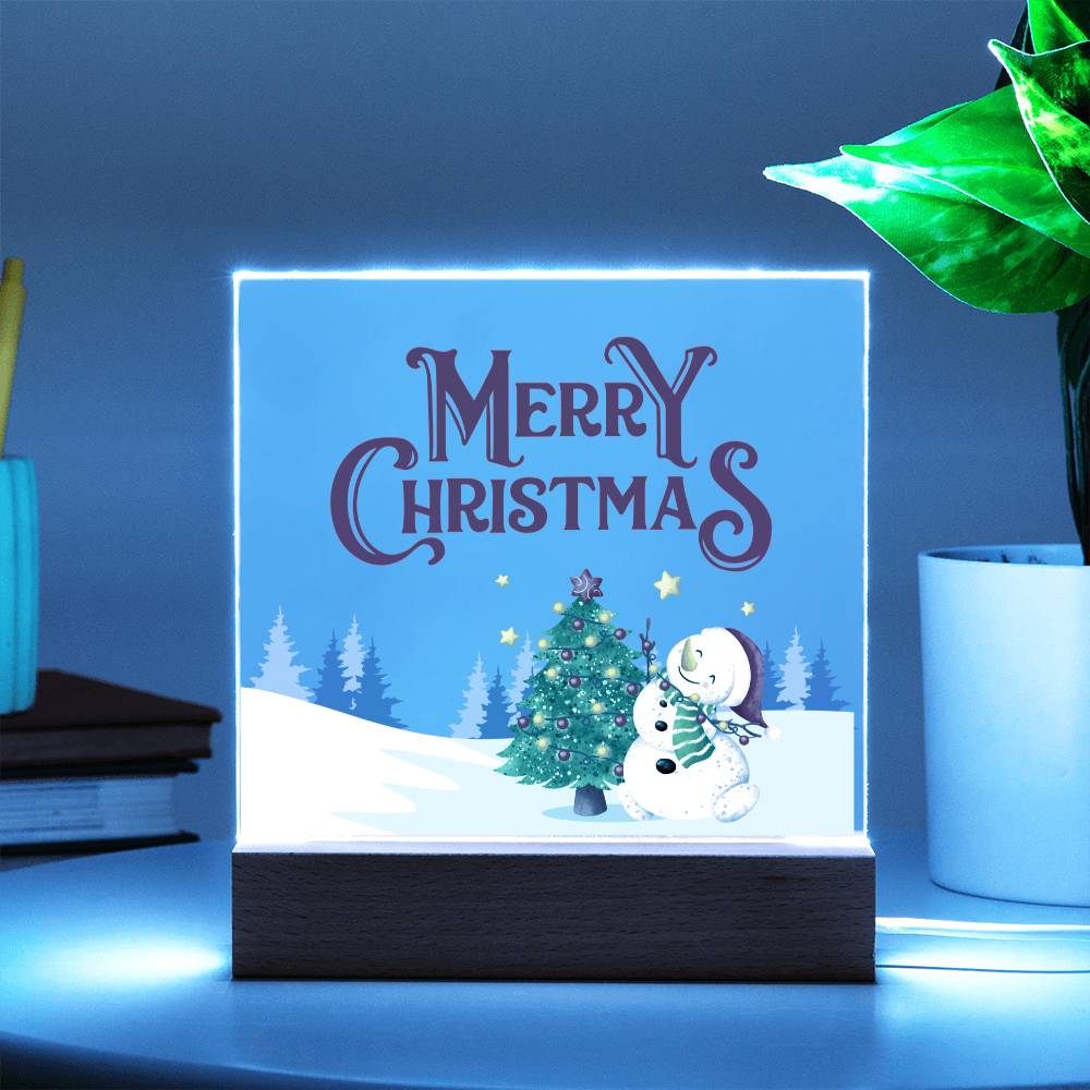 Snowy Greetings - Acrylic Square Plaque