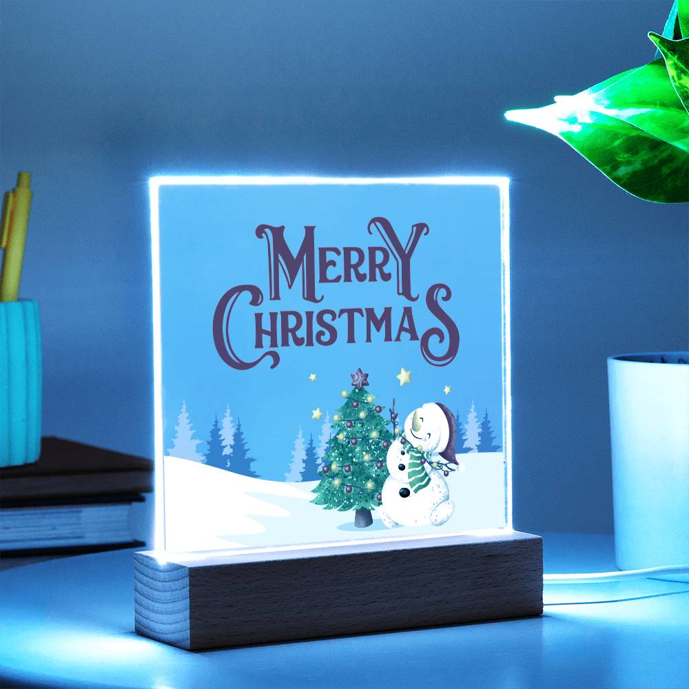 Snowy Greetings - Acrylic Square Plaque