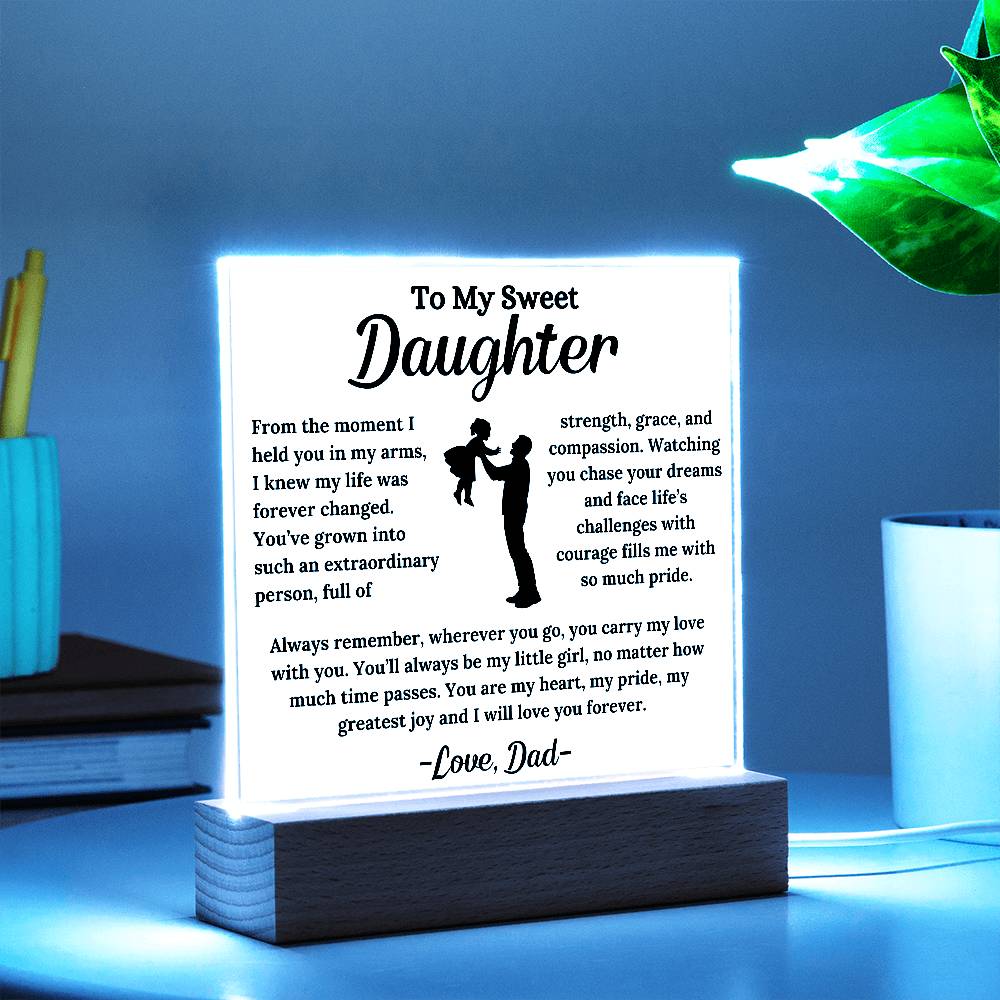 To My Daughter - My Greatest Joy - Square Acrylic Plaque