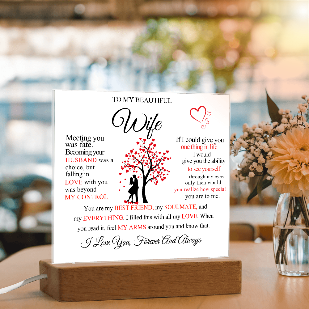 To My Beautiful Wife Square Acrylic Plaque