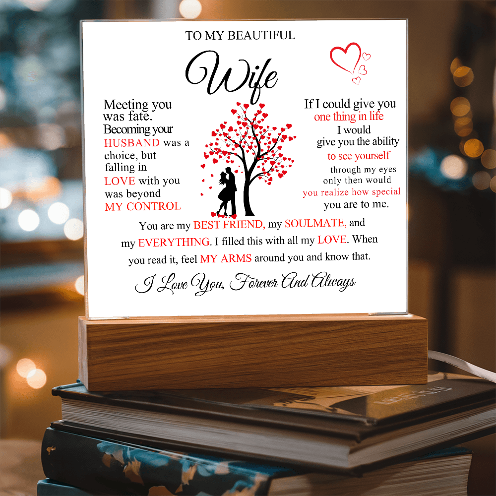 To My Beautiful Wife Square Acrylic Plaque