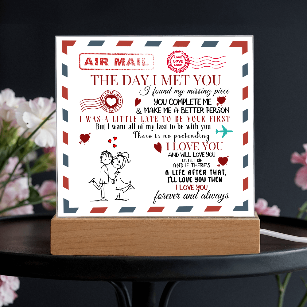 Square Acrylic Plaque - Forever and Always -  Valentines Day Gift