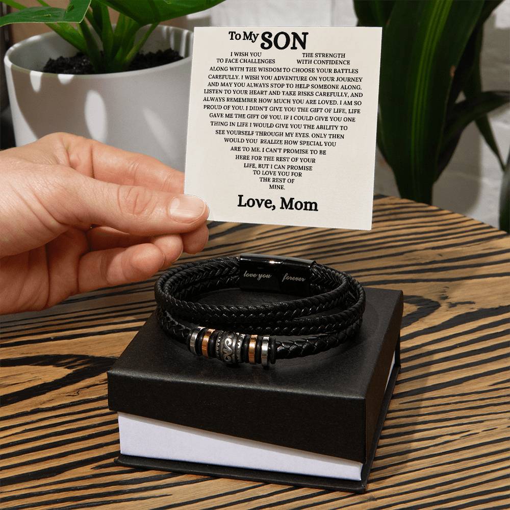 To My Son - Love You Forever Bracelet - A Mother's Unending Love - Gift From Mom